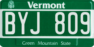 VT license plate BYJ809