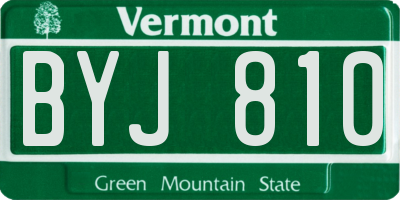 VT license plate BYJ810