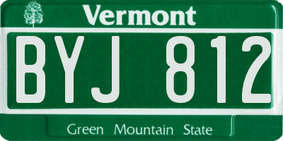 VT license plate BYJ812