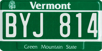 VT license plate BYJ814