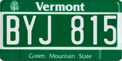 VT license plate BYJ815