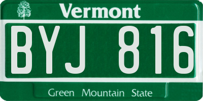 VT license plate BYJ816