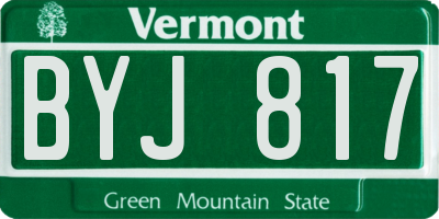 VT license plate BYJ817