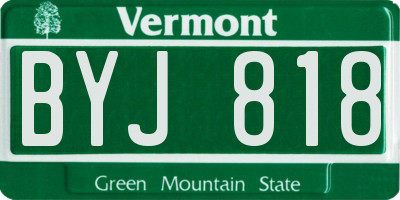 VT license plate BYJ818