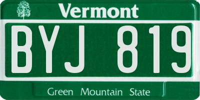 VT license plate BYJ819