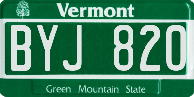 VT license plate BYJ820