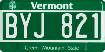 VT license plate BYJ821