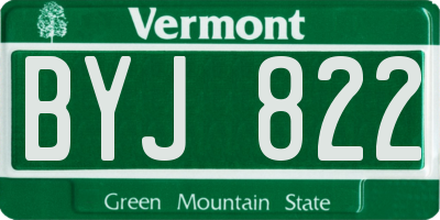 VT license plate BYJ822
