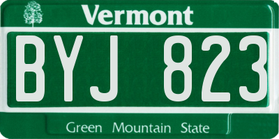 VT license plate BYJ823