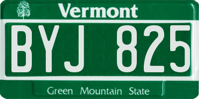 VT license plate BYJ825
