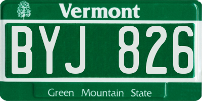 VT license plate BYJ826