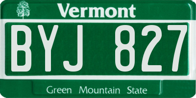 VT license plate BYJ827