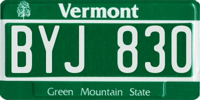 VT license plate BYJ830