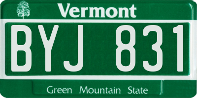 VT license plate BYJ831