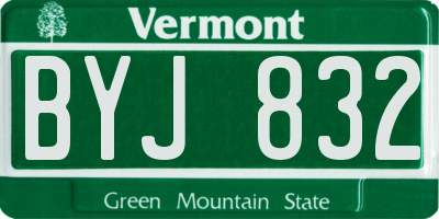 VT license plate BYJ832