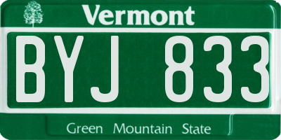 VT license plate BYJ833