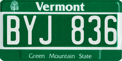 VT license plate BYJ836