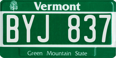 VT license plate BYJ837