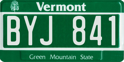 VT license plate BYJ841