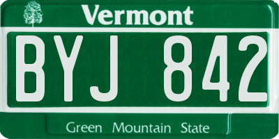 VT license plate BYJ842