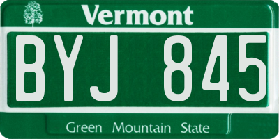 VT license plate BYJ845