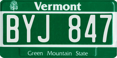 VT license plate BYJ847