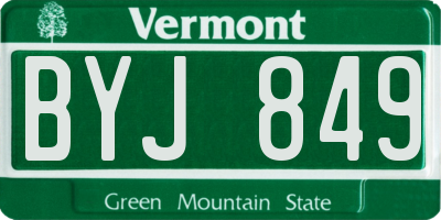 VT license plate BYJ849