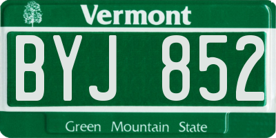 VT license plate BYJ852
