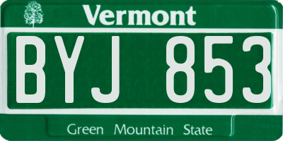 VT license plate BYJ853