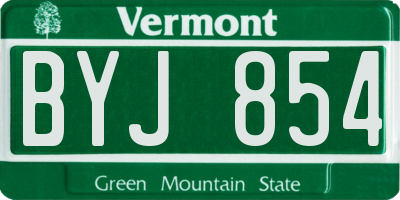 VT license plate BYJ854