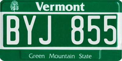 VT license plate BYJ855