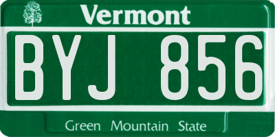 VT license plate BYJ856