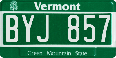 VT license plate BYJ857