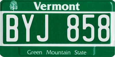 VT license plate BYJ858