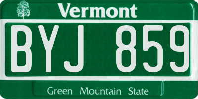 VT license plate BYJ859