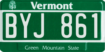 VT license plate BYJ861