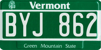 VT license plate BYJ862