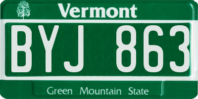 VT license plate BYJ863