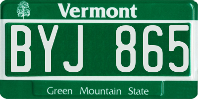 VT license plate BYJ865
