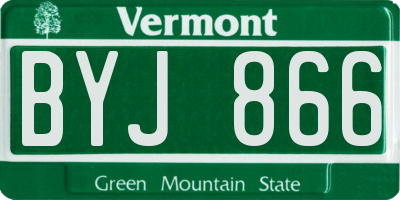 VT license plate BYJ866