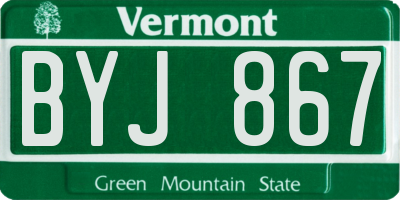 VT license plate BYJ867