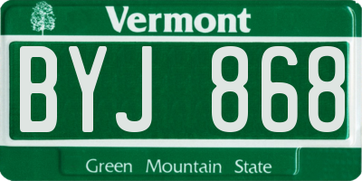VT license plate BYJ868