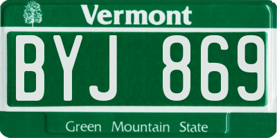 VT license plate BYJ869