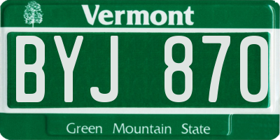 VT license plate BYJ870