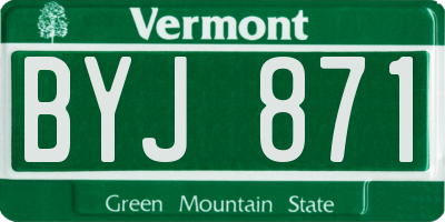 VT license plate BYJ871