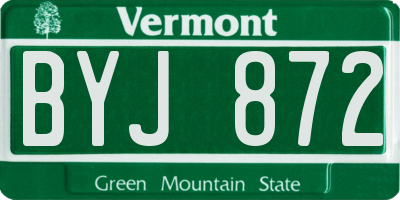 VT license plate BYJ872