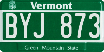 VT license plate BYJ873