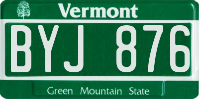 VT license plate BYJ876