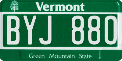 VT license plate BYJ880