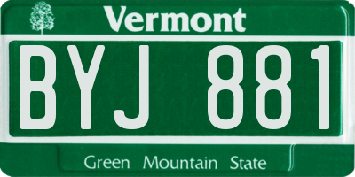 VT license plate BYJ881